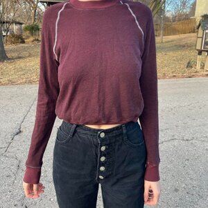 Urban Outfitters Women's Burgundy and Purple Jumper